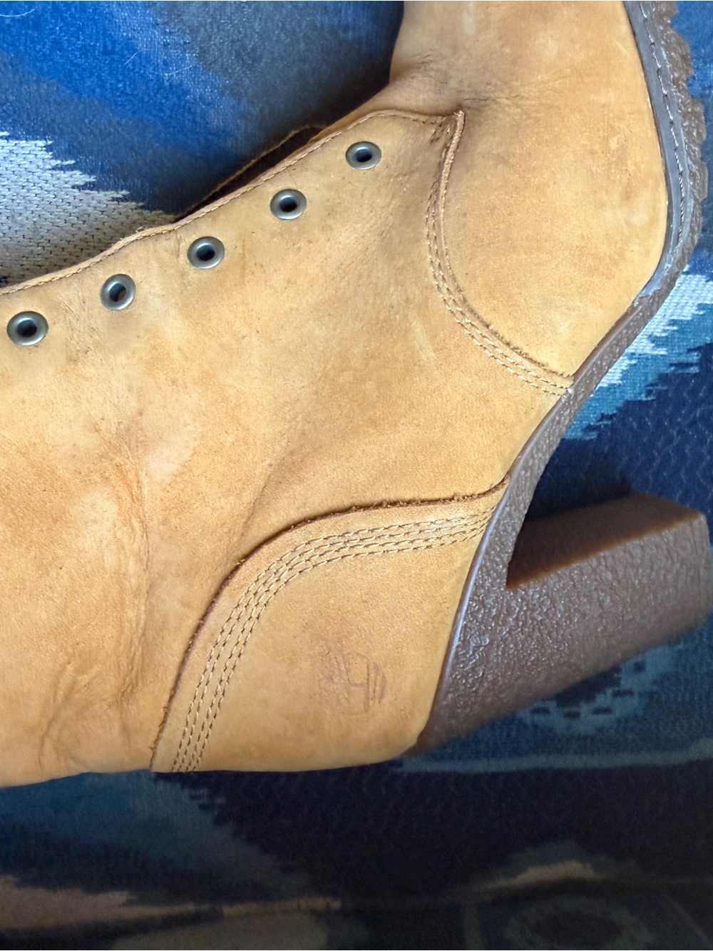 Timberland Women's Tan Leather Lace-Up Heeled Boots - Picture 9 of 10